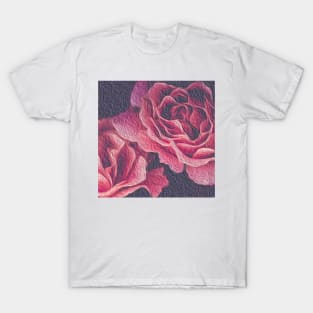 Pink Peony Flowers Dark T-Shirt